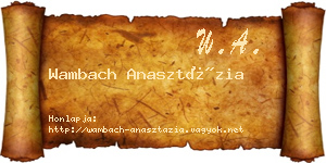 Wambach Anasztázia névjegykártya